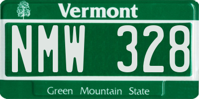 VT license plate NMW328