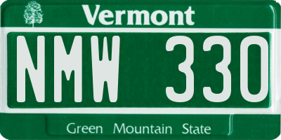 VT license plate NMW330
