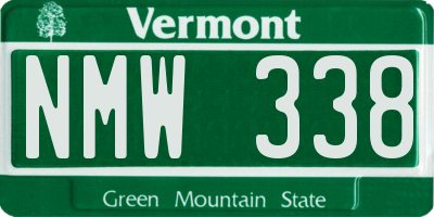 VT license plate NMW338