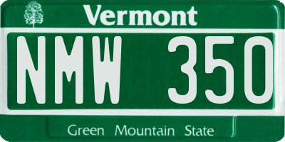 VT license plate NMW350