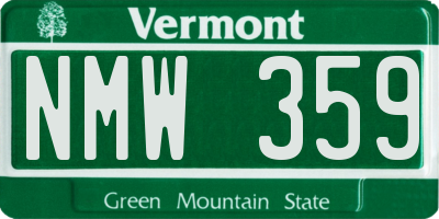 VT license plate NMW359