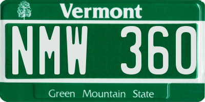 VT license plate NMW360