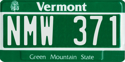 VT license plate NMW371