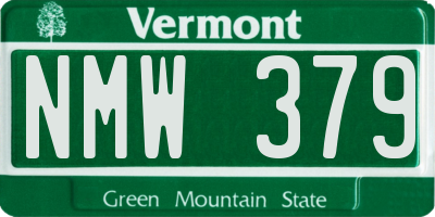 VT license plate NMW379