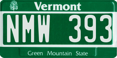 VT license plate NMW393