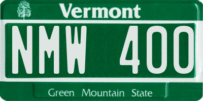 VT license plate NMW400