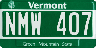 VT license plate NMW407