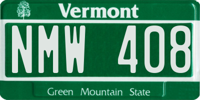 VT license plate NMW408
