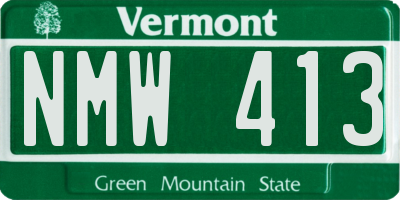 VT license plate NMW413