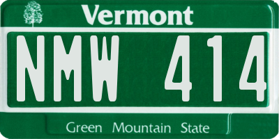 VT license plate NMW414