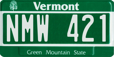 VT license plate NMW421