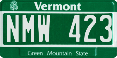 VT license plate NMW423