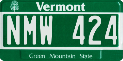 VT license plate NMW424