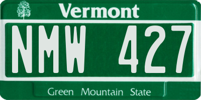 VT license plate NMW427
