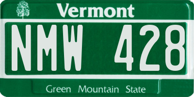 VT license plate NMW428