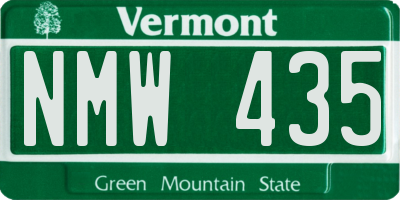 VT license plate NMW435