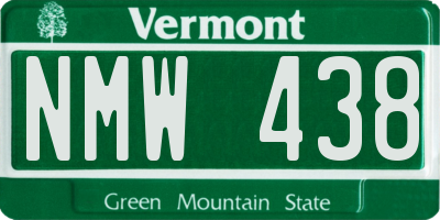 VT license plate NMW438