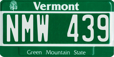 VT license plate NMW439