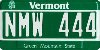 VT license plate NMW444