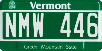 VT license plate NMW446