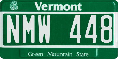 VT license plate NMW448