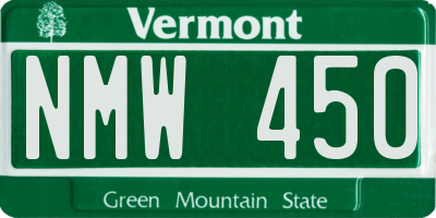 VT license plate NMW450