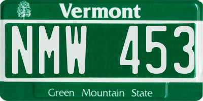 VT license plate NMW453
