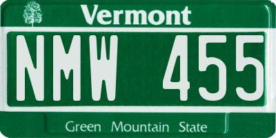 VT license plate NMW455
