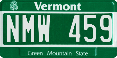 VT license plate NMW459