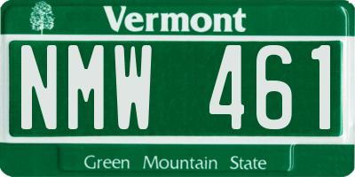 VT license plate NMW461