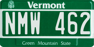 VT license plate NMW462