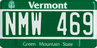 VT license plate NMW469