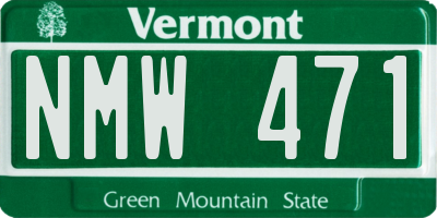 VT license plate NMW471