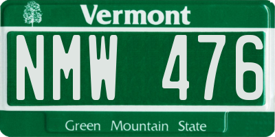 VT license plate NMW476