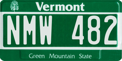 VT license plate NMW482