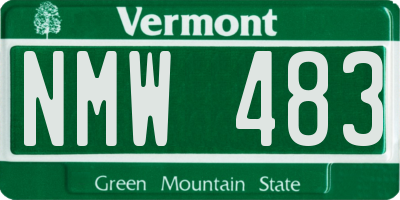 VT license plate NMW483