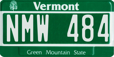 VT license plate NMW484