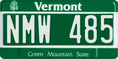 VT license plate NMW485