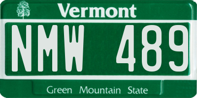 VT license plate NMW489