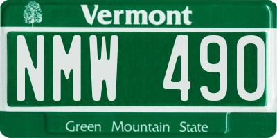 VT license plate NMW490