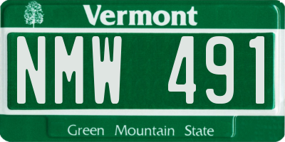 VT license plate NMW491
