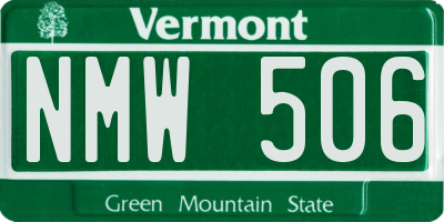VT license plate NMW506