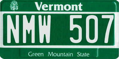 VT license plate NMW507