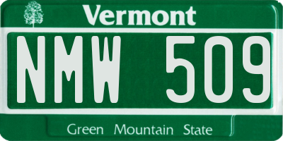 VT license plate NMW509