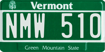 VT license plate NMW510