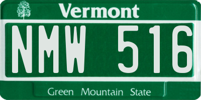 VT license plate NMW516