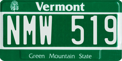 VT license plate NMW519