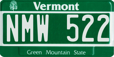 VT license plate NMW522