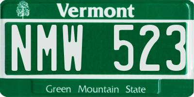 VT license plate NMW523