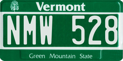 VT license plate NMW528